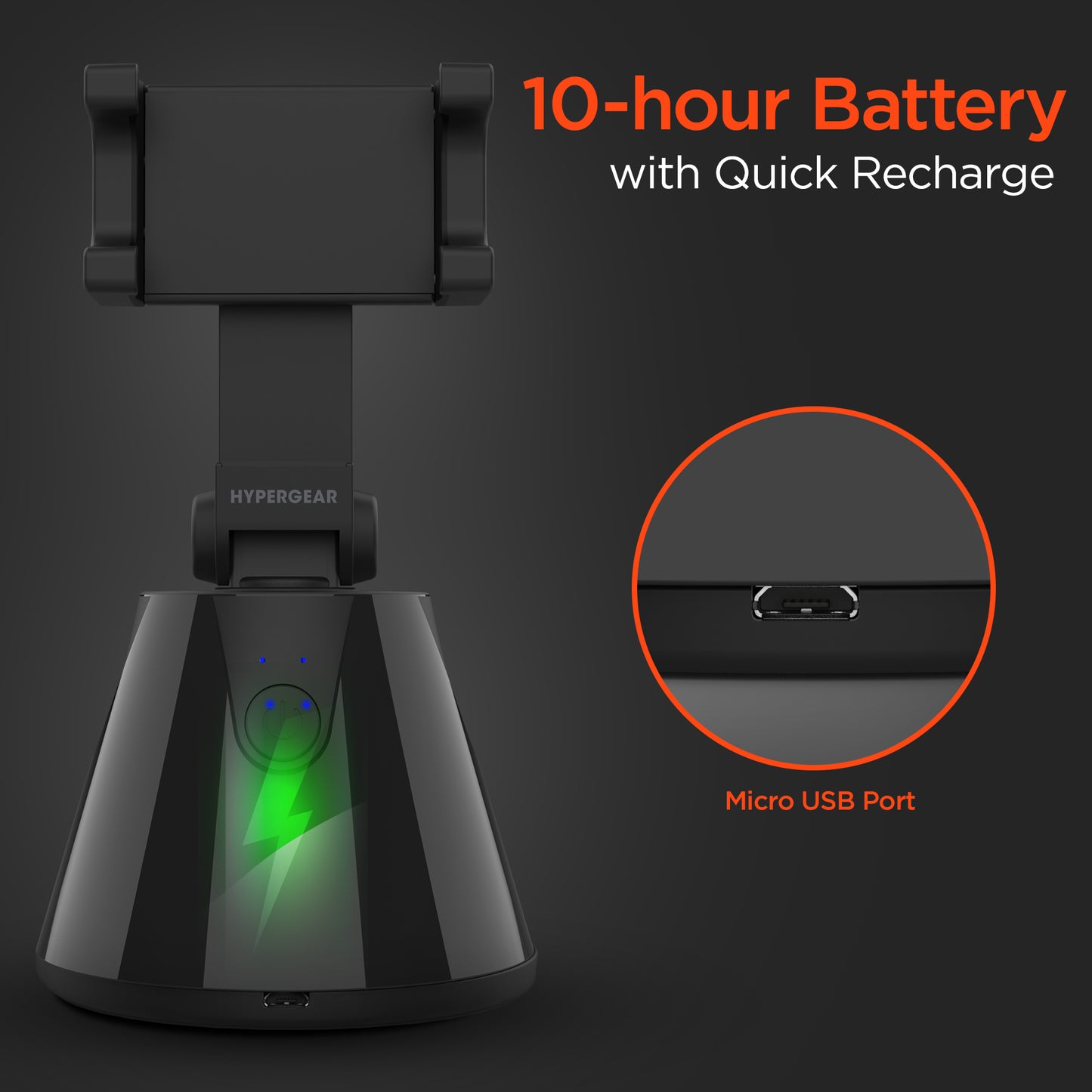HyperView Automatic Face-Tracking Phone Holder | Black