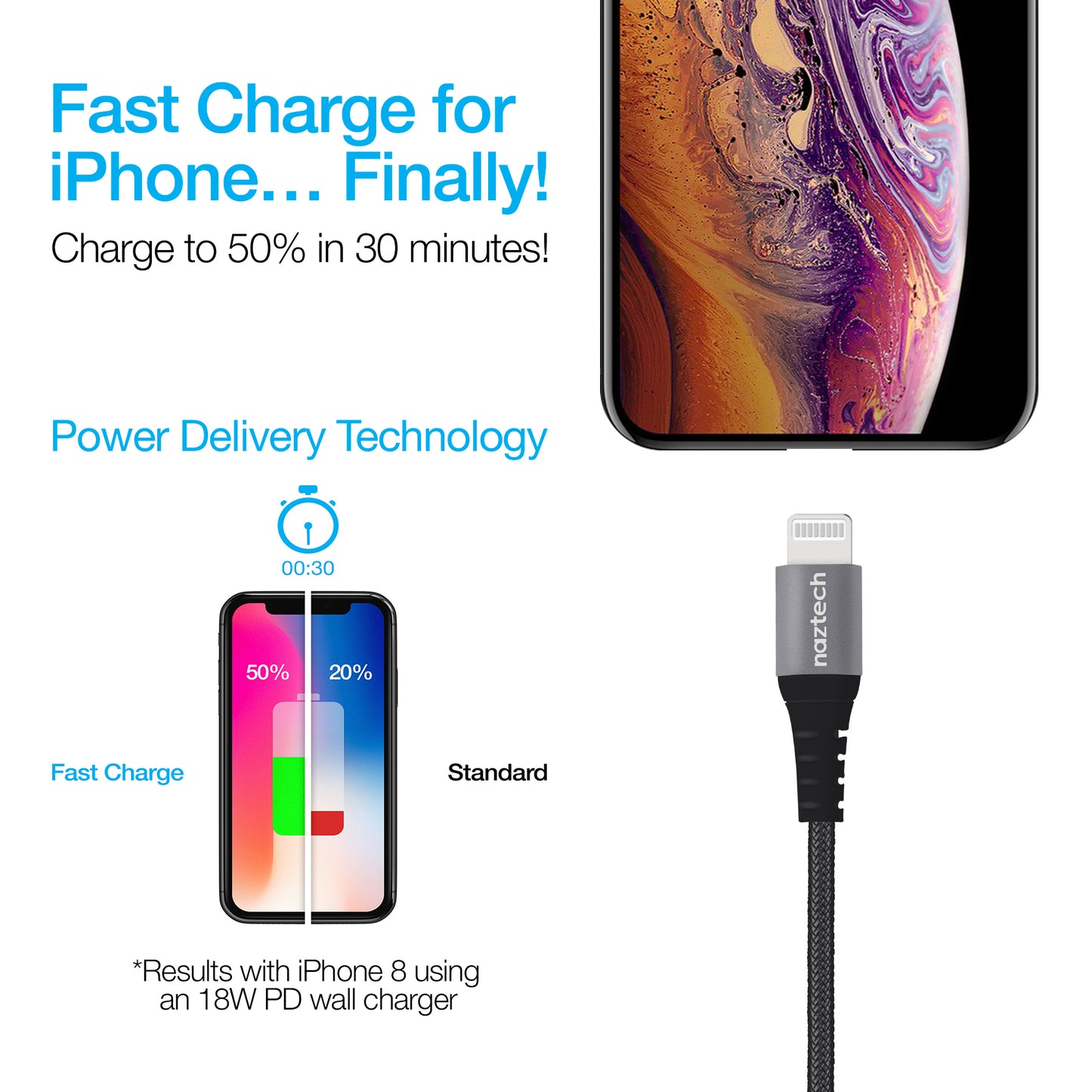 Braided Fast Charge MFi Lightning to USB-C Cable