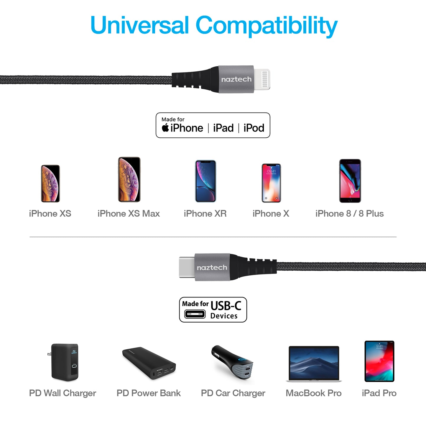 Braided Fast Charge MFi Lightning to USB-C Cable