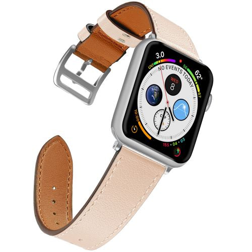 Beige Leather Band for Apple Watch