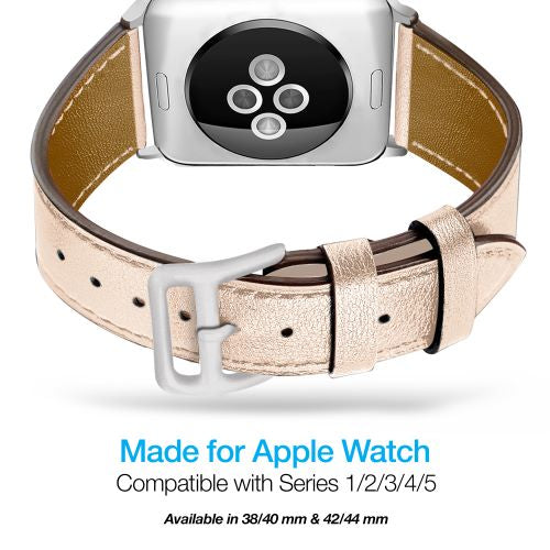 Beige Leather Band for Apple Watch