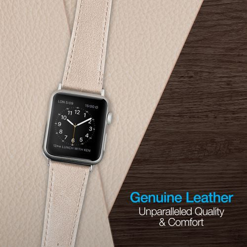 Beige Leather Band for Apple Watch