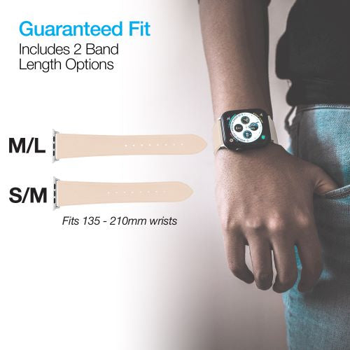 Beige Leather Band for Apple Watch