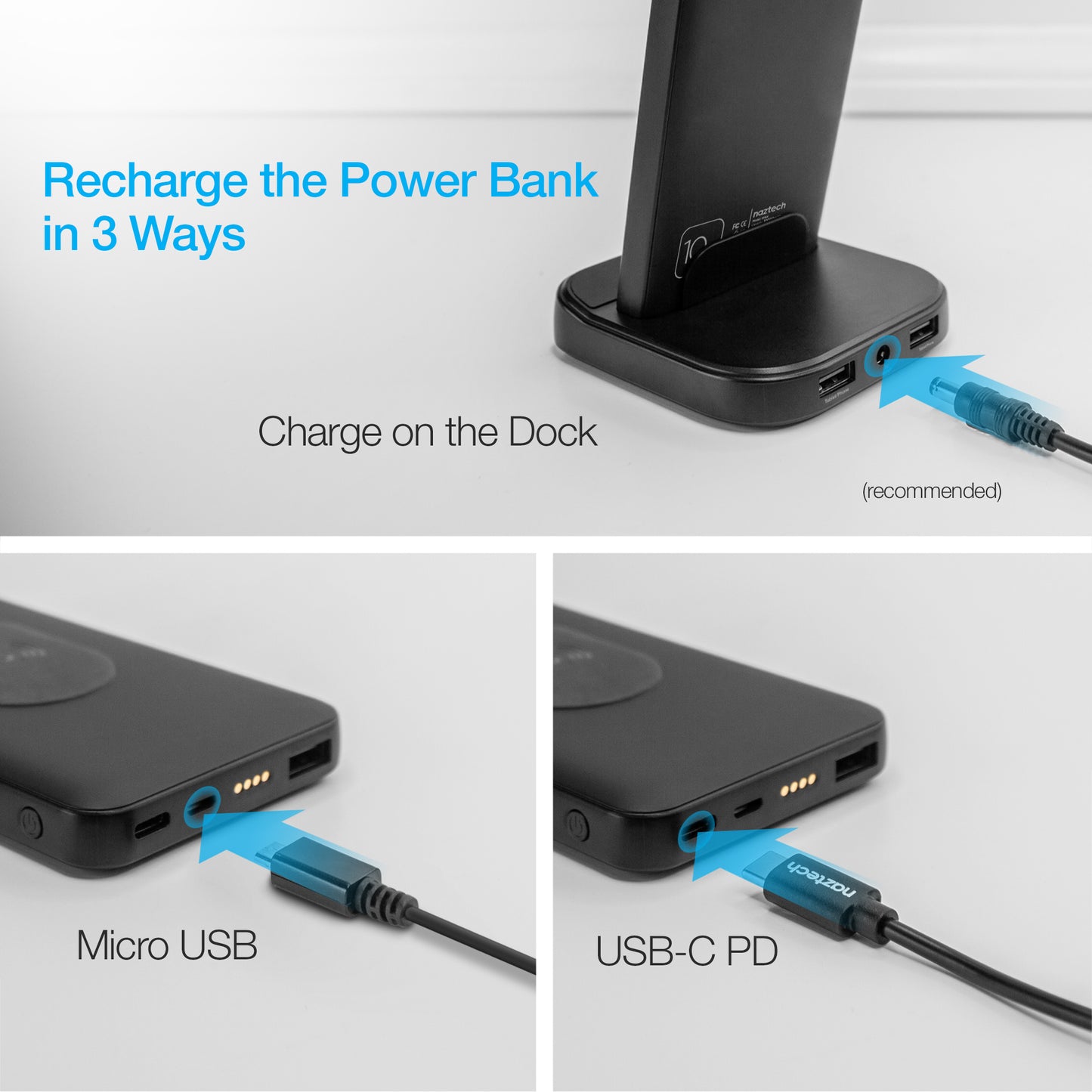 Core 2-in-1 Charging Dock + 10,000mAh Wireless Power Bank