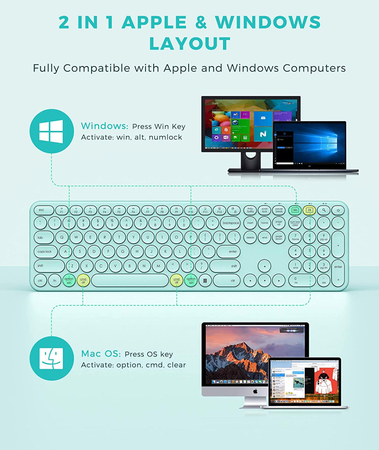 Retro Cutey wireless keyboard & mouse
