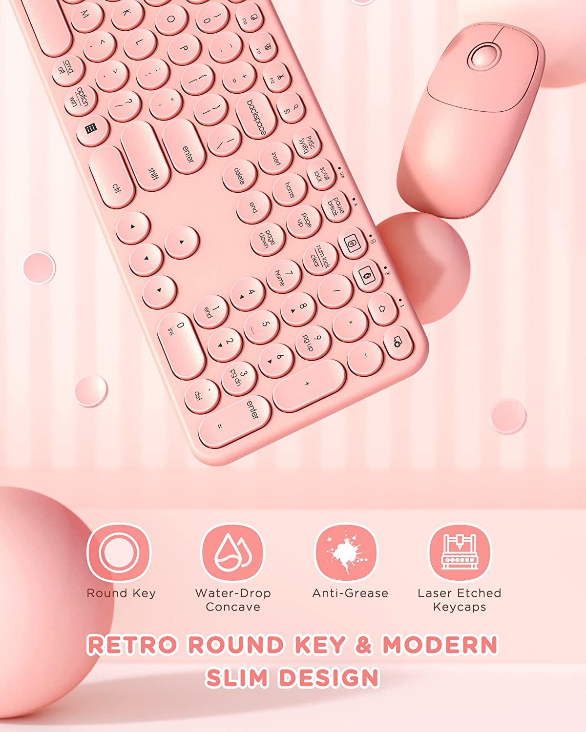Retro Cutey wireless keyboard & mouse