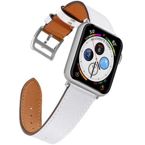White Leather Band for Apple Watch