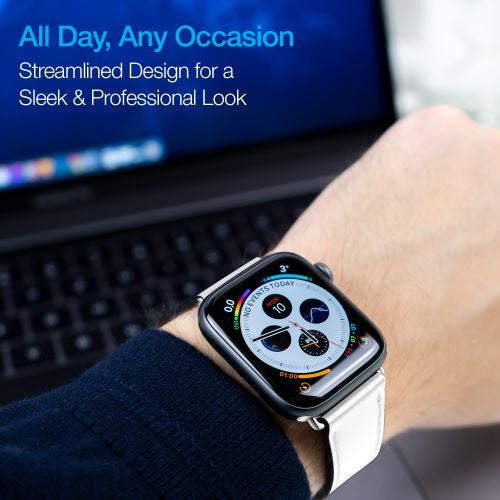 White Leather Band for Apple Watch