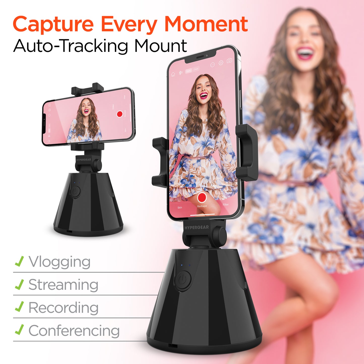 HyperView Automatic Face-Tracking Phone Holder | Black