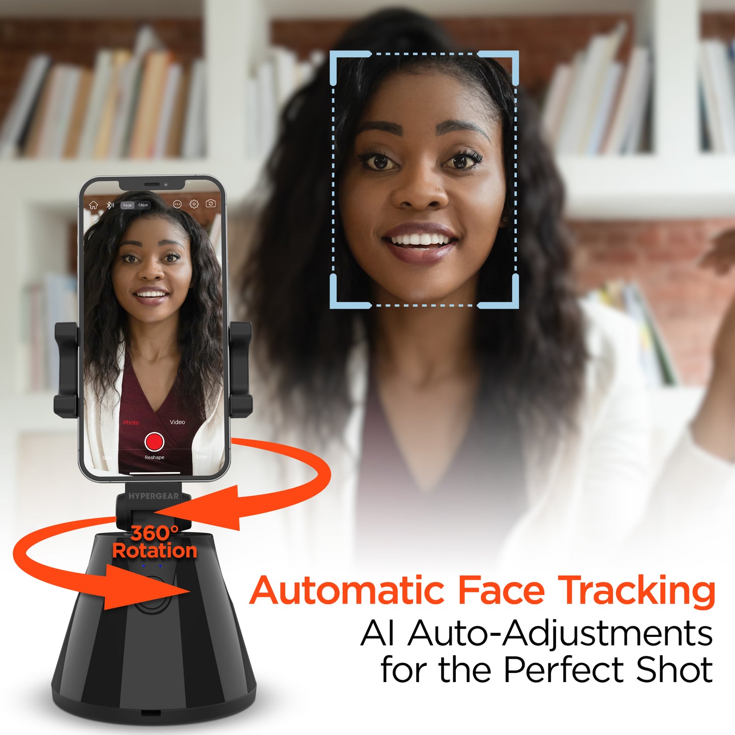 HyperView Automatic Face-Tracking Phone Holder | Black