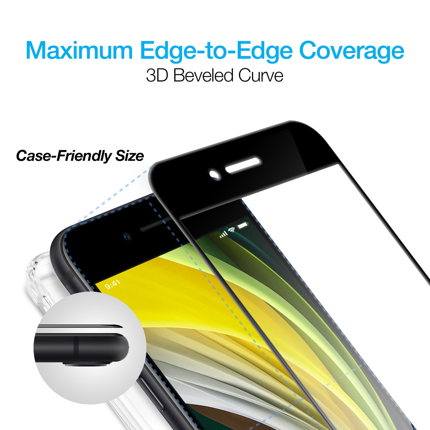 IntelliShield HD Tempered Glass with 3D Edge for new iPhone SE