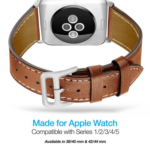 Brown Leather Band for Apple Watch