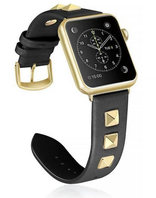 Soft leather & Spikes Watch Band